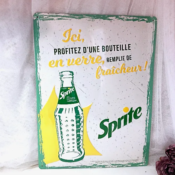 Plaque publicitaire Sprite en métal 41X30 cm