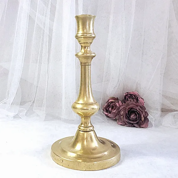 Bougeoir flambeaux cuivre doré XIXe siècle