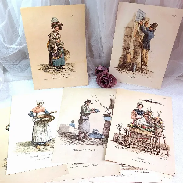 Les Cris de Paris : Pochette vintage 14 lithographies de Carle Vernet avec essai