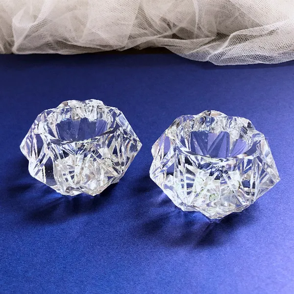 Paire de salerons salières cristal de Lorrraine  France