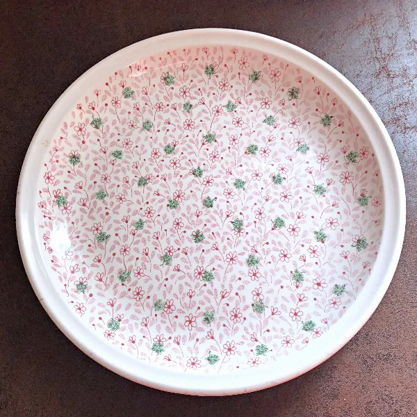 Plat circulaire semi-creux Sarreguemines France décor floral 25 cm