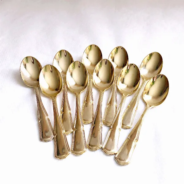 Lot de 10 petites cuillères dorées collection La Redoute vintage
