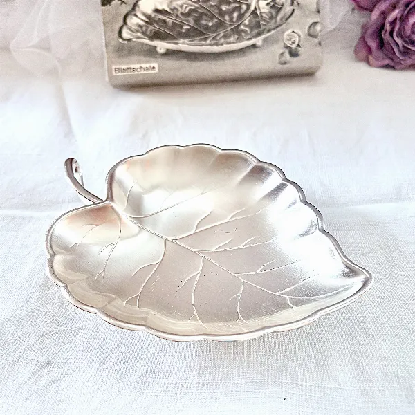 Coupelle vide-poche forme feuille vintage avec boîte d’origine 