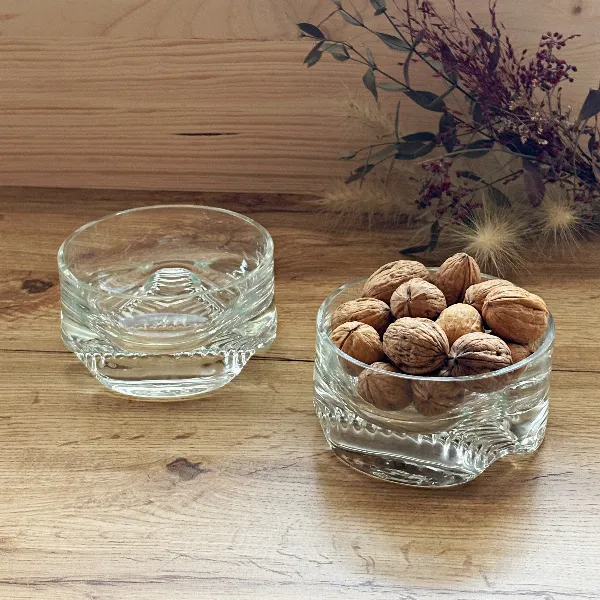 Lot 2 Bols Verre Épais Tchèque – Déco &amp; Table de Charme