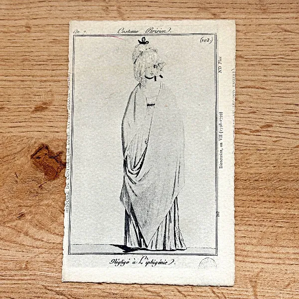 CPA Paris Mode Directoire An 7 (1798) Négligé à l'Iphigénie ND Phot 242 Gravure