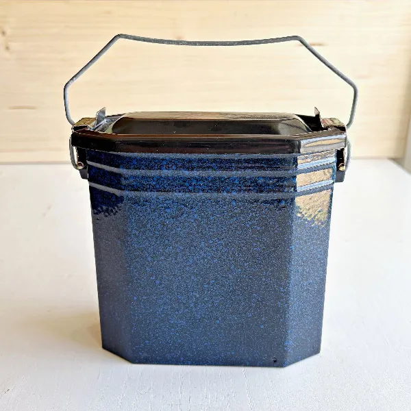 Gamelle Boîte à Fricot Acier Émaillé Bleue - Bento Made in France Neuve