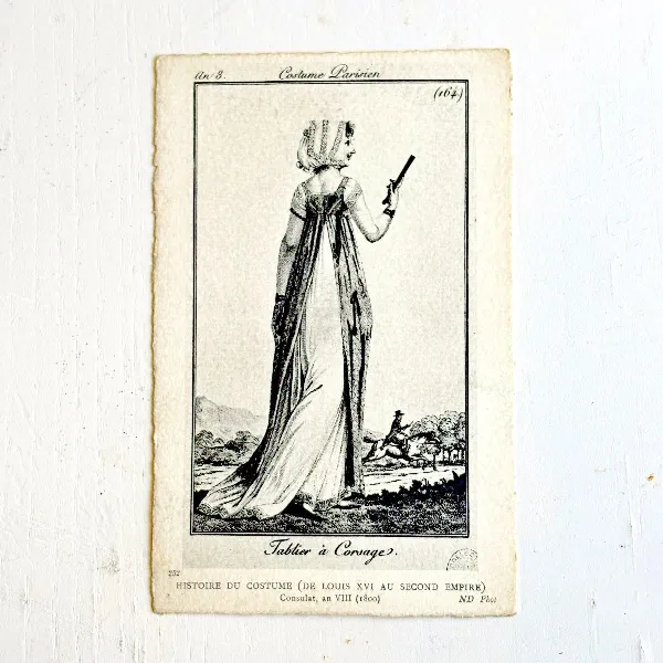 CPA Paris Mode Consulat An 8 (1800) Tablier à Corsage Cavalier ND Phot 252